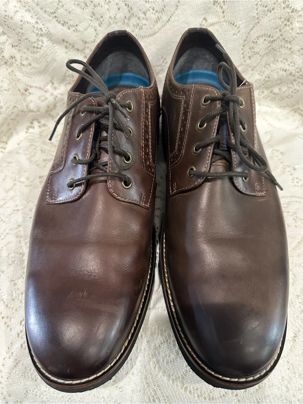 Nunn Bush Dark Brown Leather Oxford Derby Shoes size 12